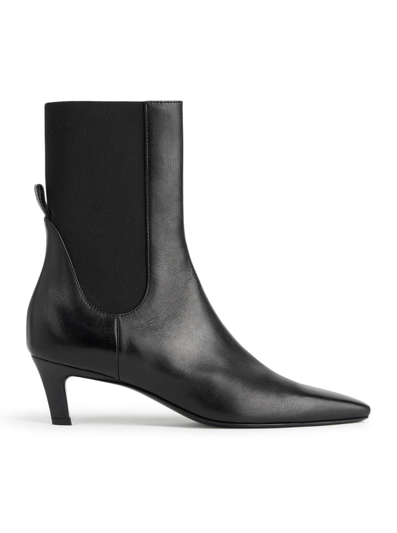 Toteme Women Leather Mid-Heel Boots TOTEME
