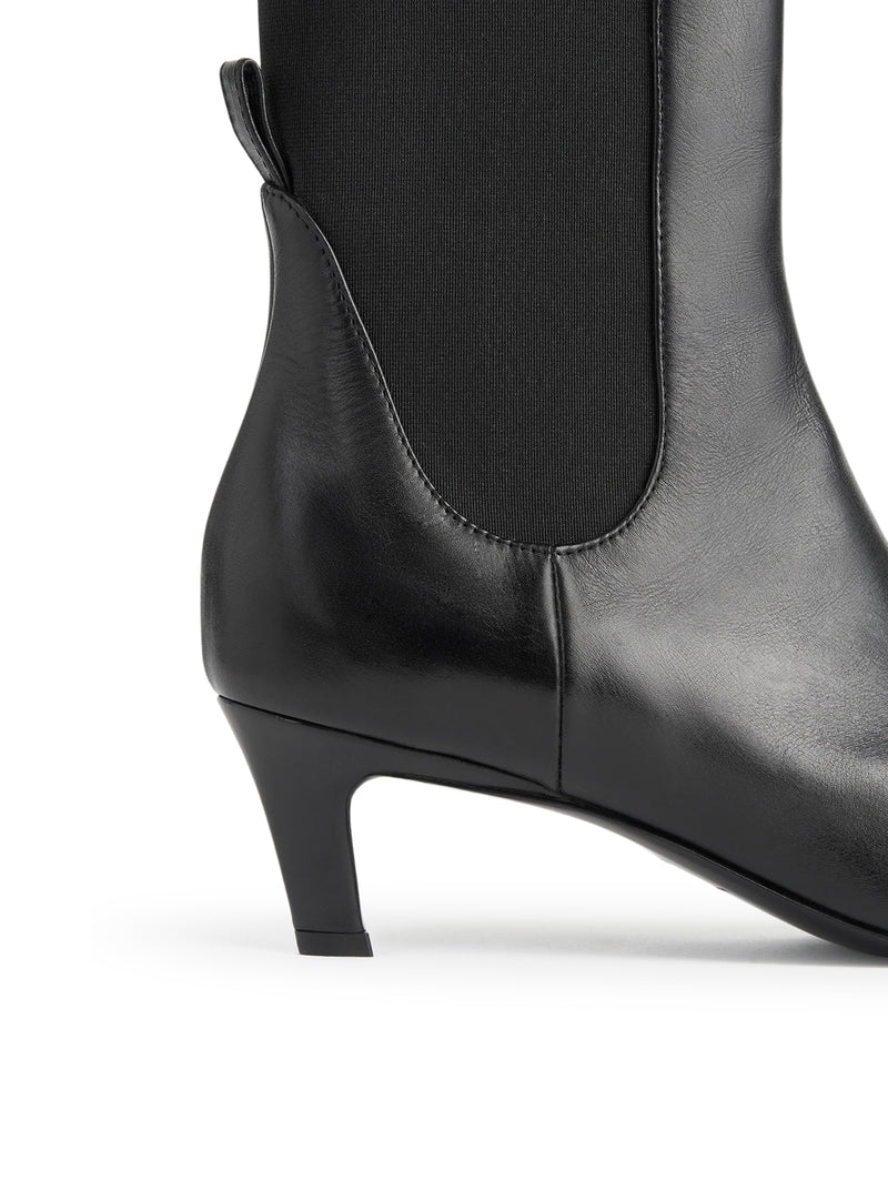 Toteme Women Leather Mid-Heel Boots TOTEME