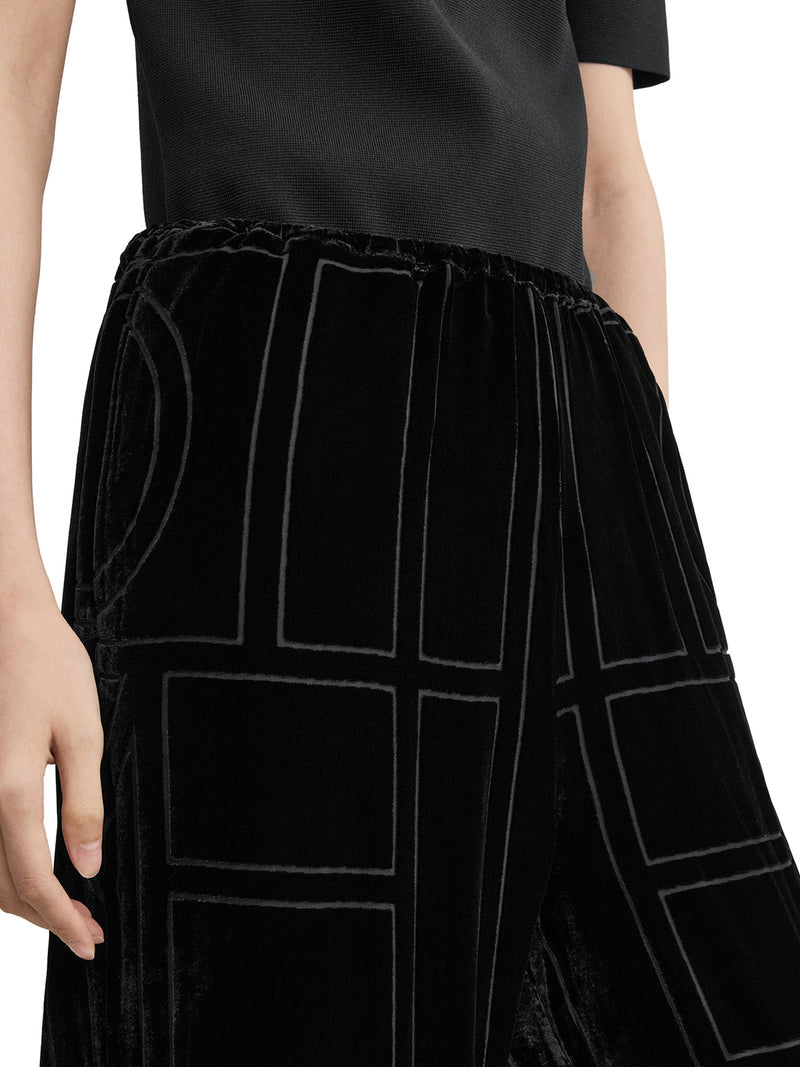 Toteme Women Velvet Trousers With Dévoré Monogram TOTEME