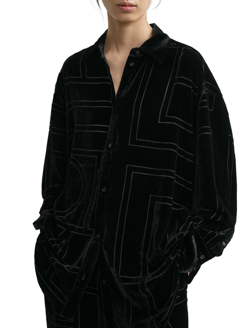 Toteme Women Oversized Devoré Shirt TOTEME