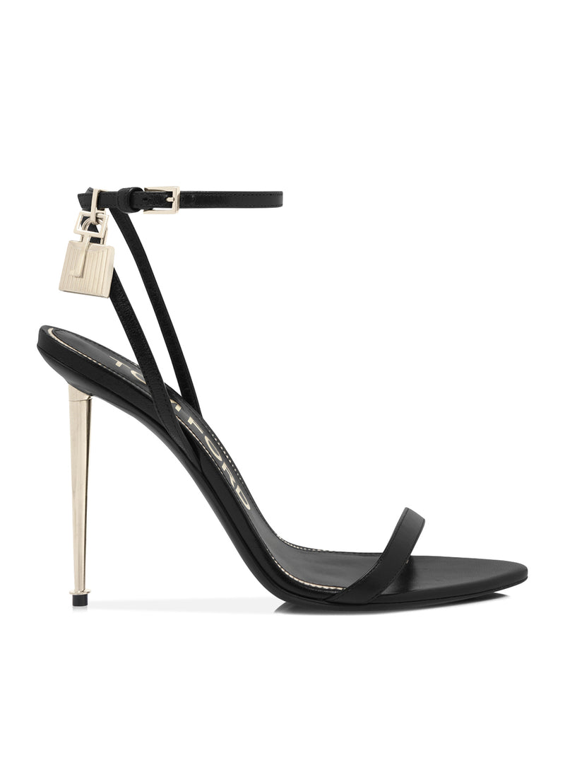 Tom Ford Women Pointed-Toe Sandal With Padlock In Polished Leather TOM FORD