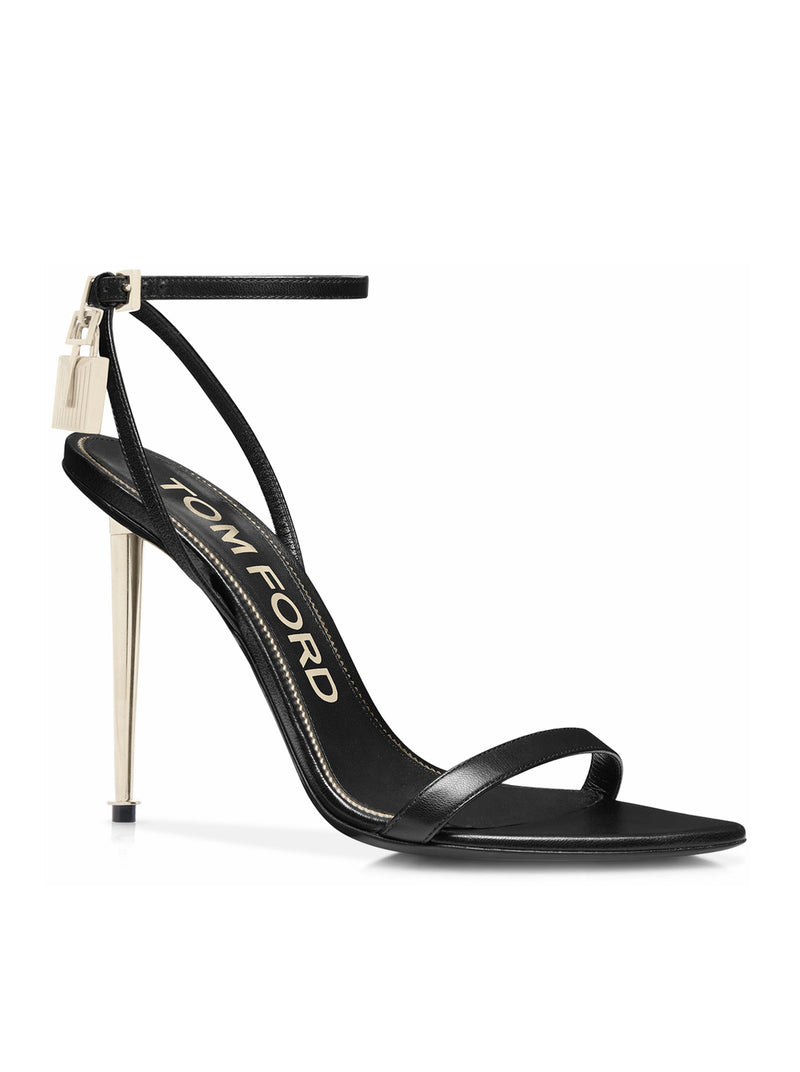 Tom Ford Women Pointed-Toe Sandal With Padlock In Polished Leather TOM FORD
