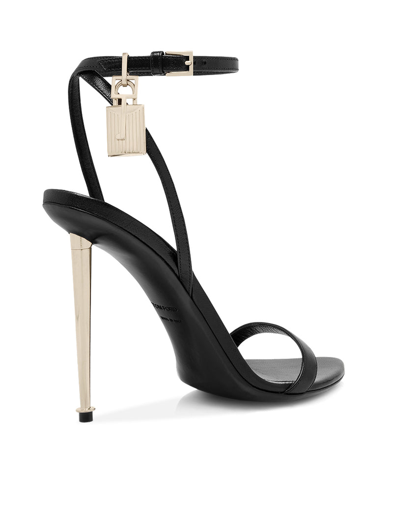 Tom Ford Women Pointed-Toe Sandal With Padlock In Polished Leather TOM FORD