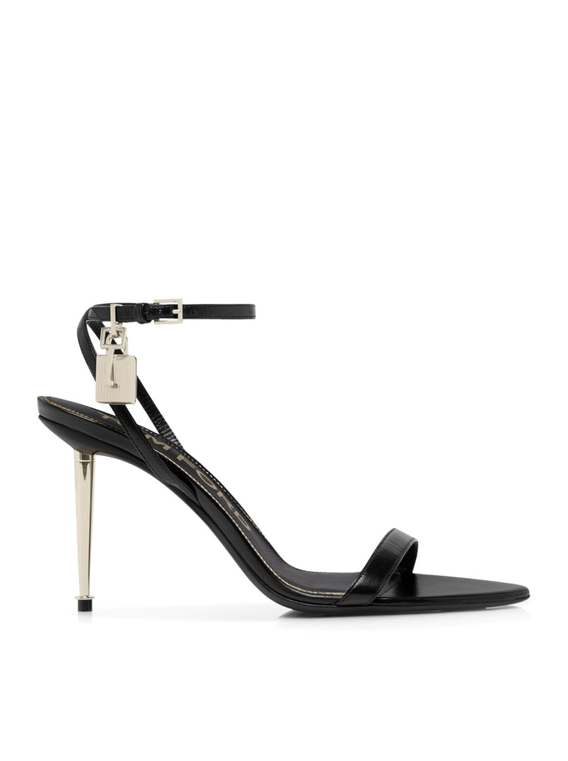 Tom Ford Women Pointed-Toe Sandal With Padlock In Polished Leather TOM FORD
