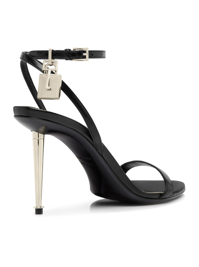 Tom Ford Women Pointed-Toe Sandal With Padlock In Polished Leather TOM FORD