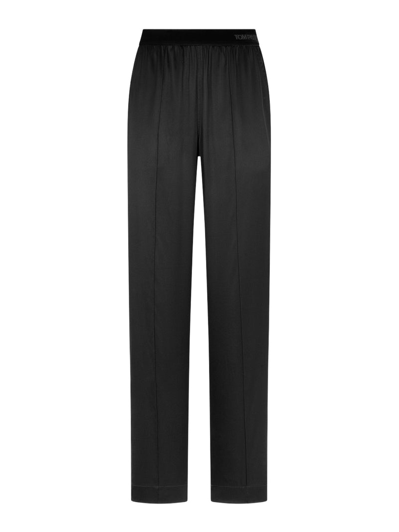 Tom Ford Women Black Stretch Silk Satin Trousers TOM FORD