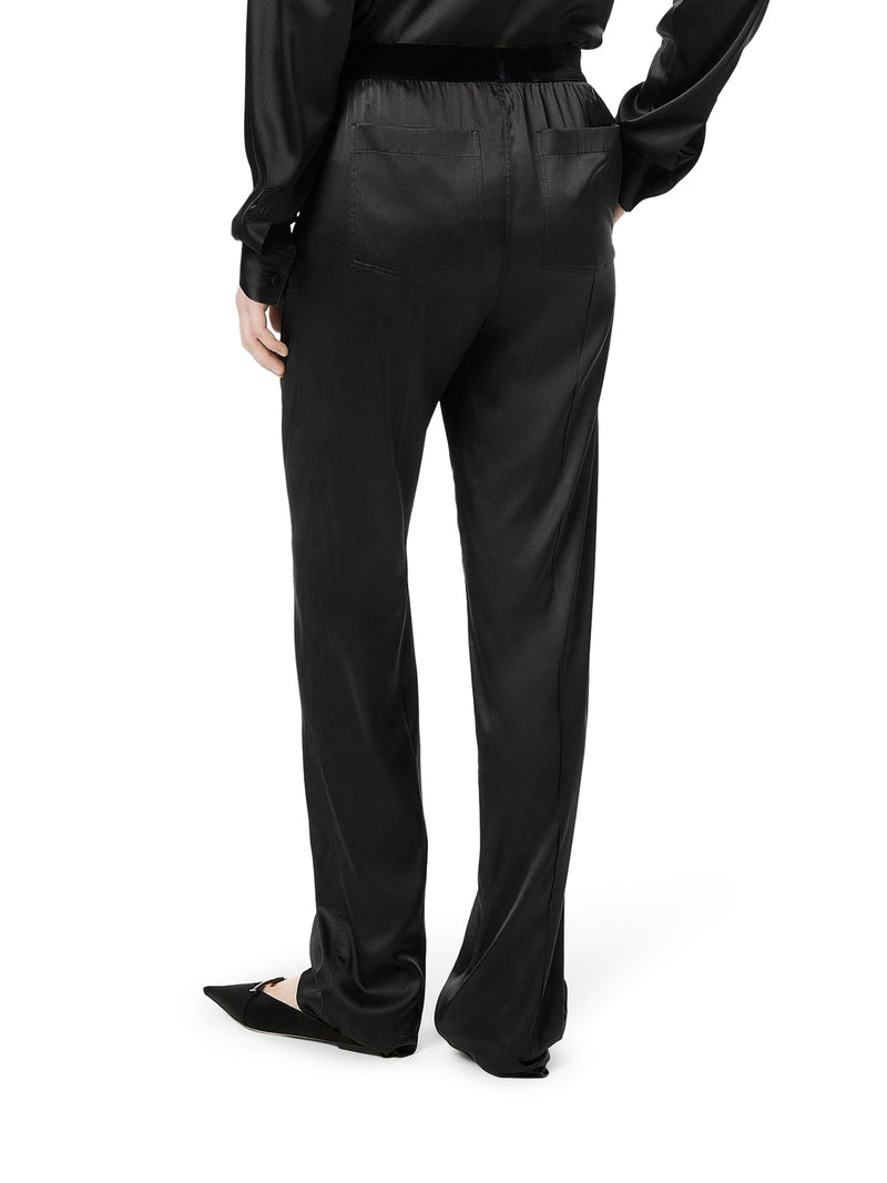 Tom Ford Women Black Stretch Silk Satin Trousers TOM FORD