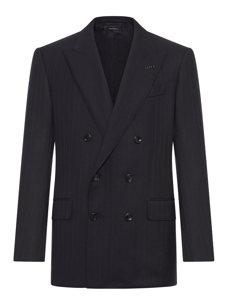 Tom Ford Men Double-Breasted Pinstriped Wool Jacket TOM FORD