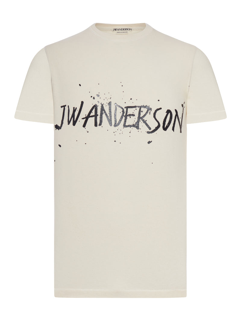 J.W.Anderson Men Circular T-Shirt In Ecru Jersey J.W. ANDERSON