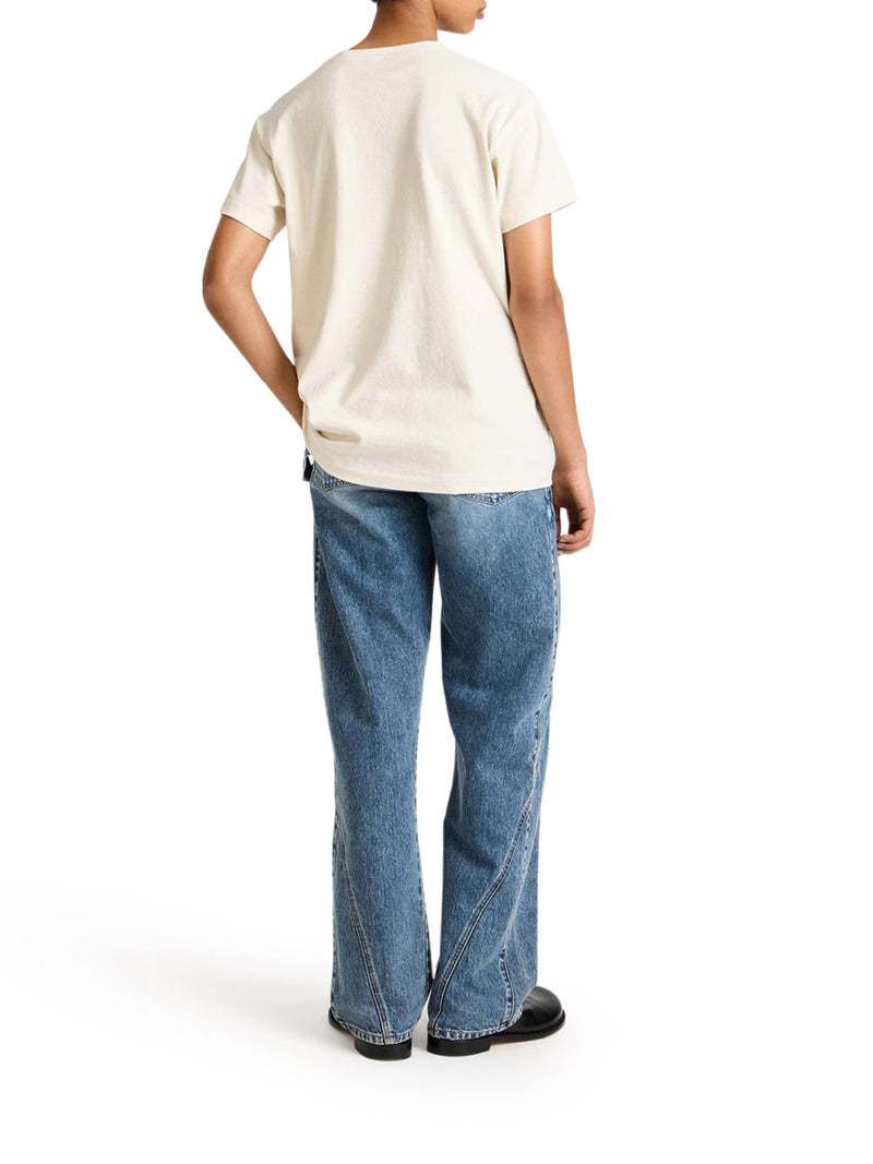 J.W.Anderson Men Circular T-Shirt In Ecru Jersey J.W. ANDERSON