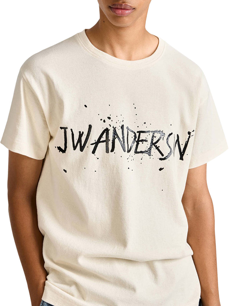 J.W.Anderson Men Circular T-Shirt In Ecru Jersey J.W. ANDERSON