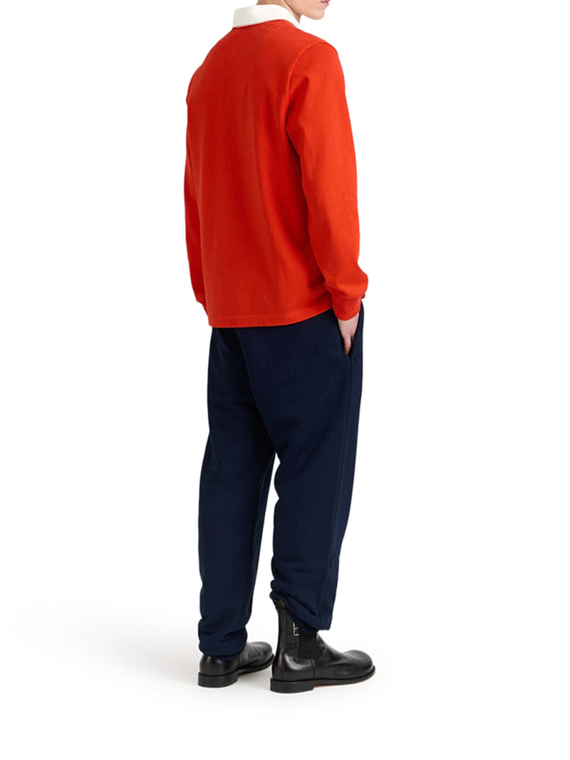 J.W.Anderson Men Mens "Super Speed" Rugby Polo Top In Bright Red J.W. ANDERSON