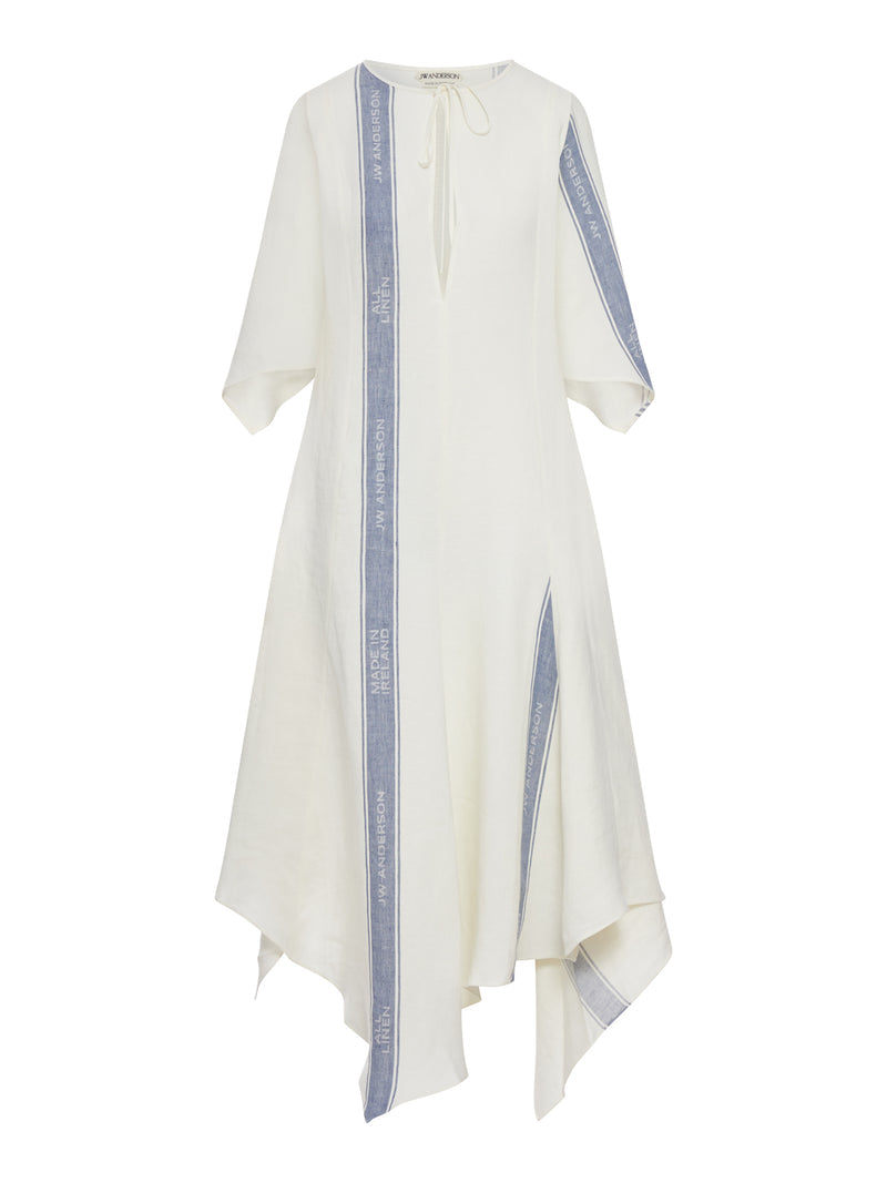 J.W.Anderson Women Linen Midi Dress With Logo Inserts J.W. ANDERSON