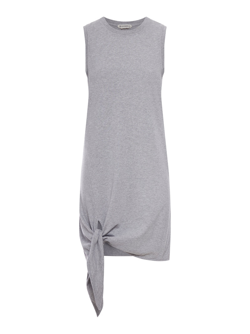 J.W.Anderson Women Knotted Hem Dress In Medium Grey Mélange J.W. ANDERSON
