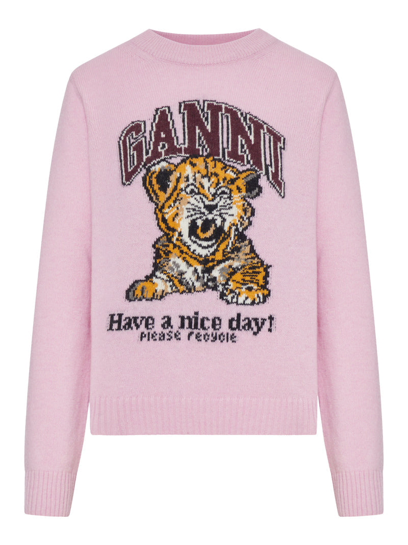 Ganni Women Graphic Wool Sweater GANNI