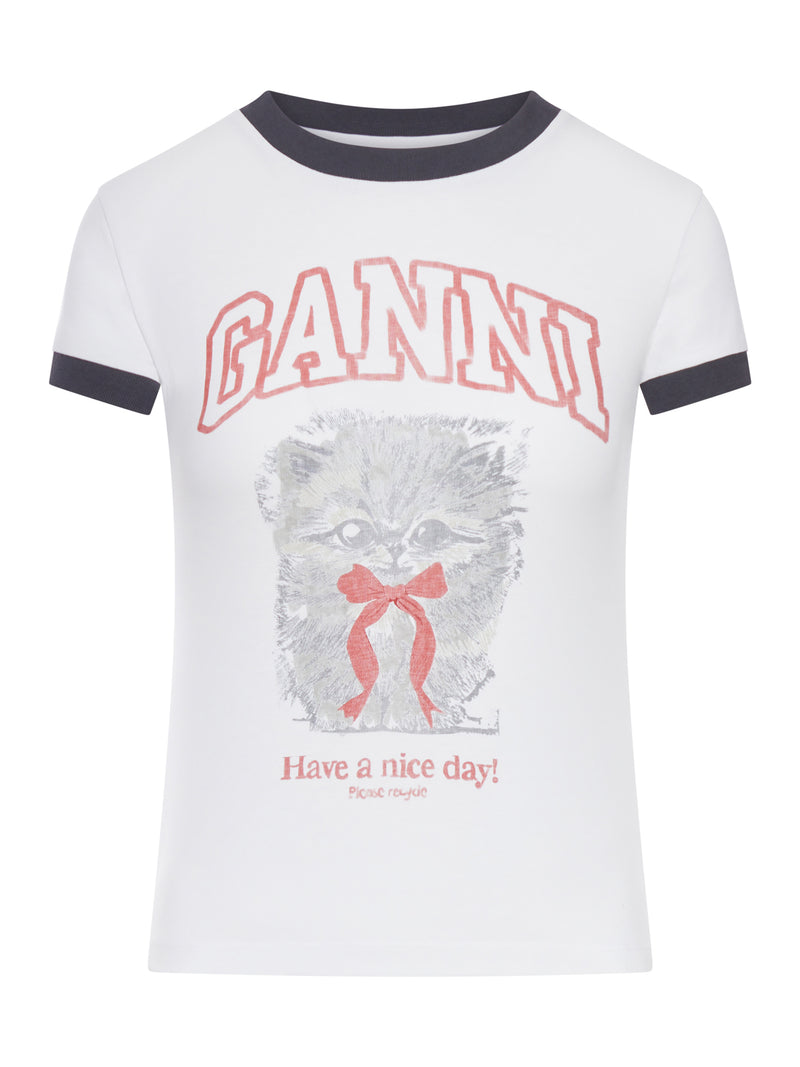 Ganni Women Short-Sleeved T-Shirt With Print GANNI