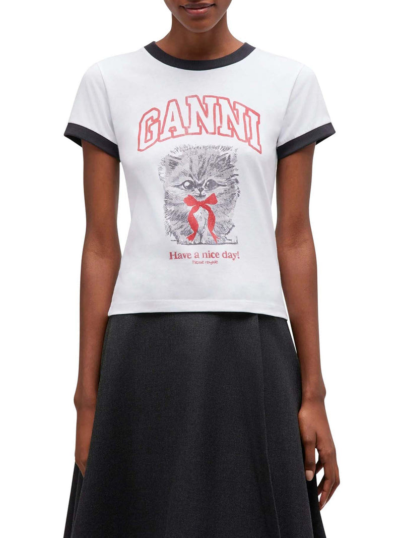 Ganni Women Short-Sleeved T-Shirt With Print GANNI
