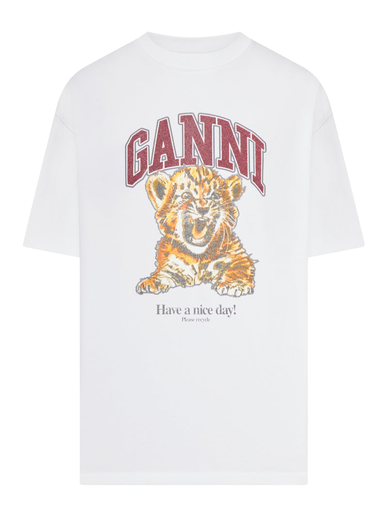 Ganni Women Heavy Cotton Jersey T-Shirt GANNI