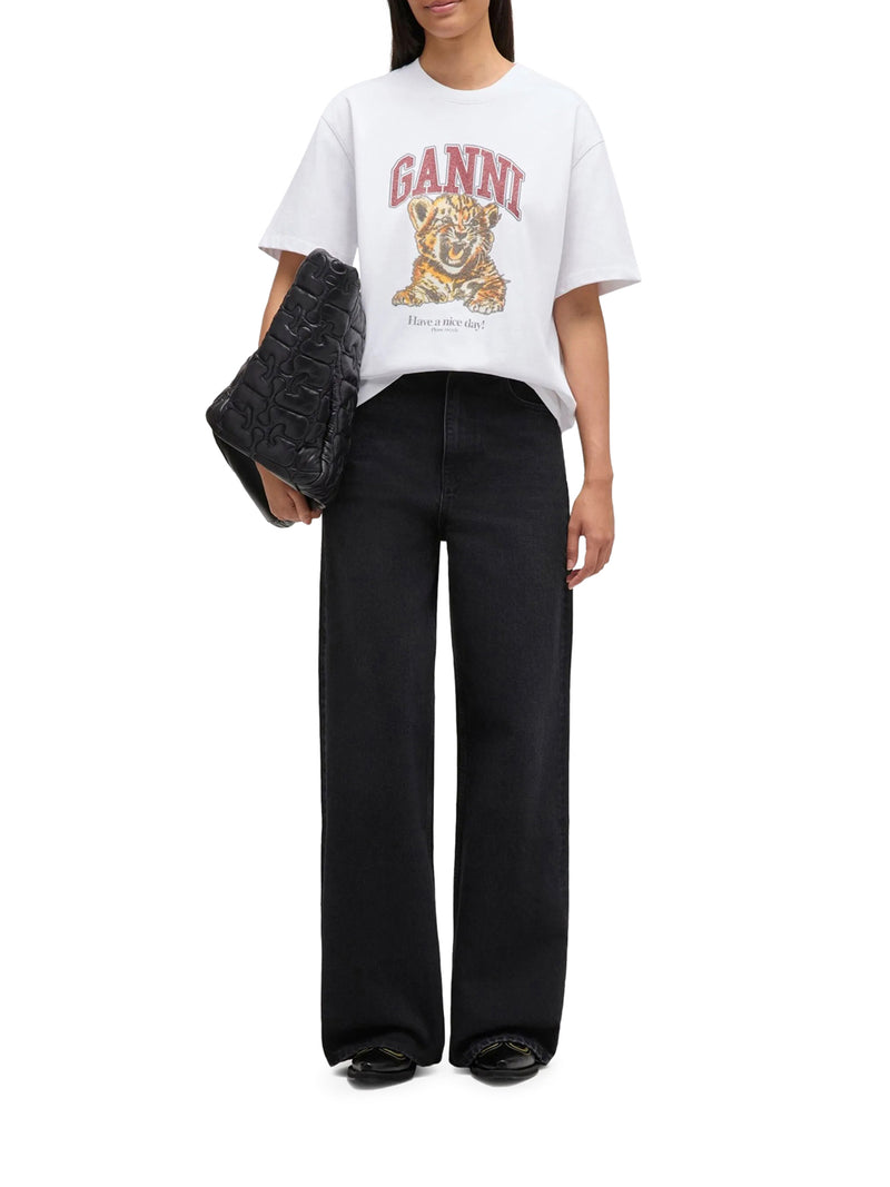 Ganni Women Heavy Cotton Jersey T-Shirt GANNI