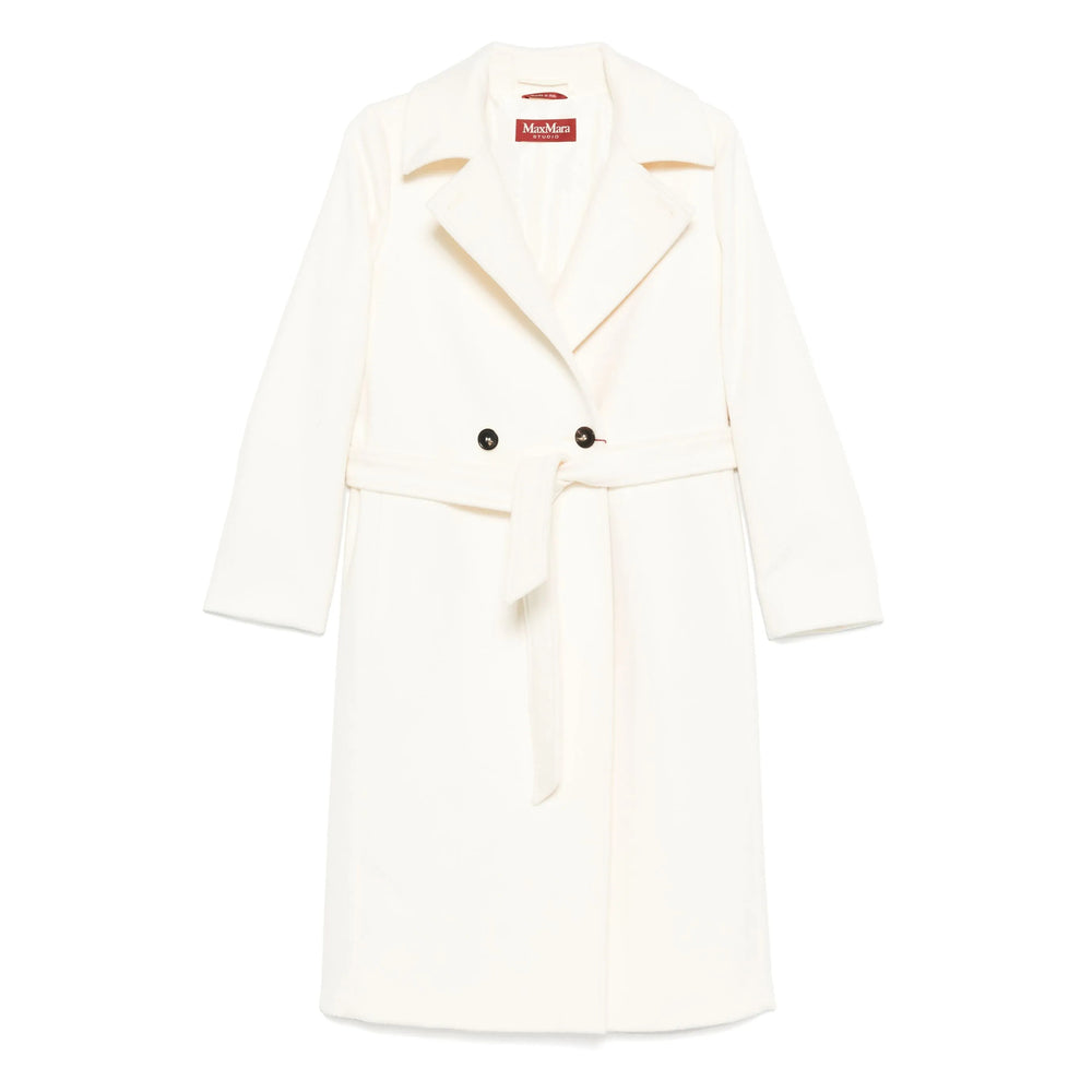 Max Mara Studio White Coats - Double Breasted & Peacoats Women MAX MARA STUDIO