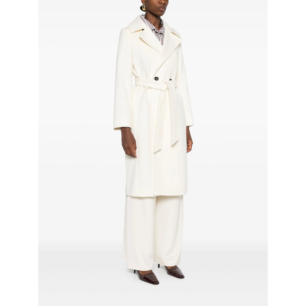 Max Mara Studio White Coats - Double Breasted & Peacoats Women MAX MARA STUDIO