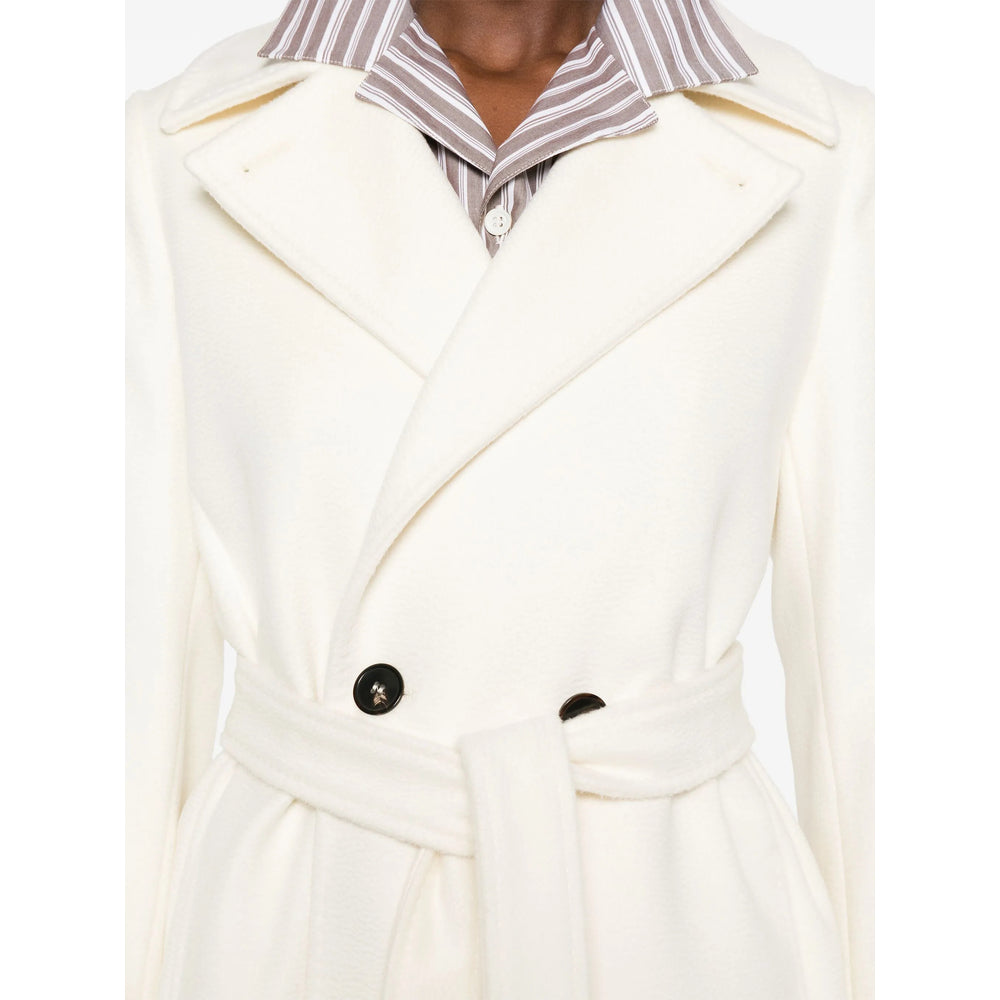 Max Mara Studio White Coats - Double Breasted & Peacoats Women MAX MARA STUDIO
