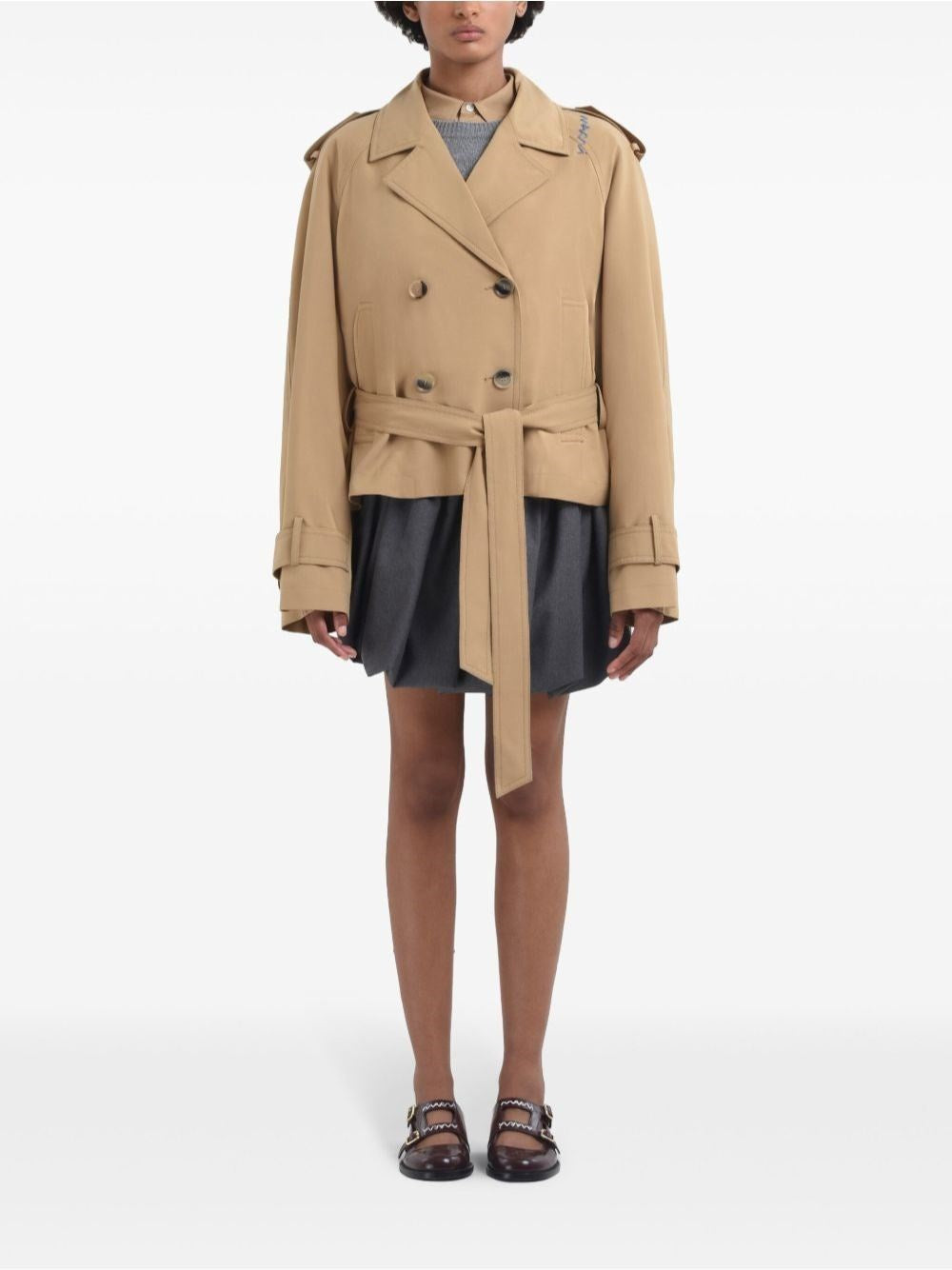 Marni Women Short Trench Coat With Belt MARNI