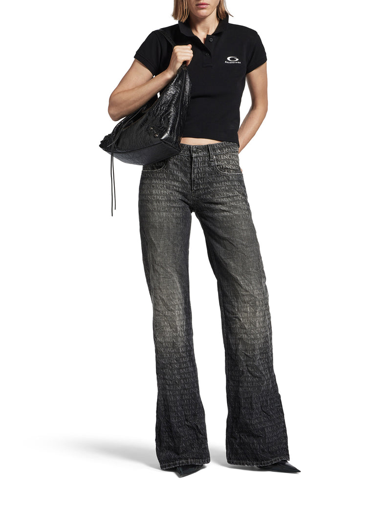 Balenciaga Women Women`S Black Wide-Leg Trousers BALENCIAGA