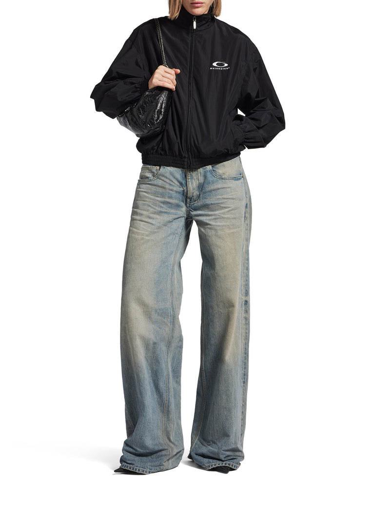 Balenciaga Women Organic Cotton Denim Wide-Leg Baggy Trousers BALENCIAGA