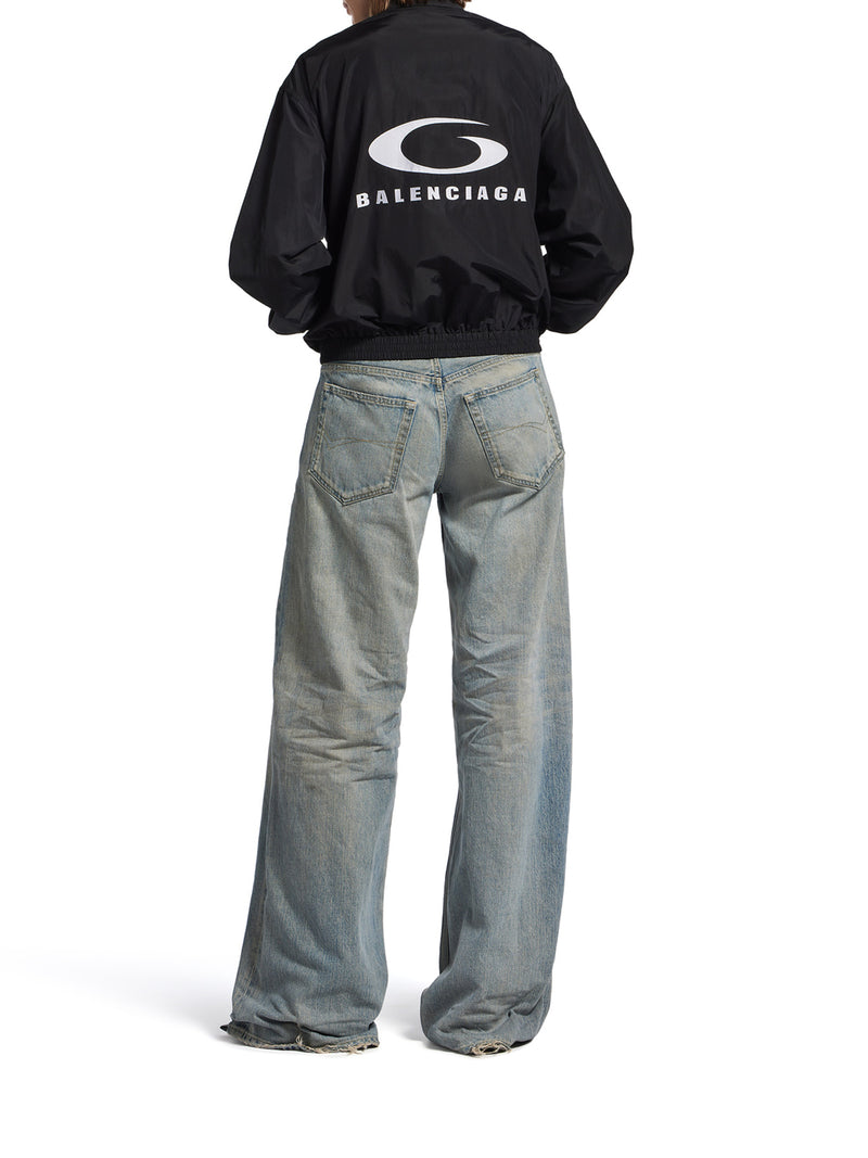 Balenciaga Women Organic Cotton Denim Wide-Leg Baggy Trousers BALENCIAGA