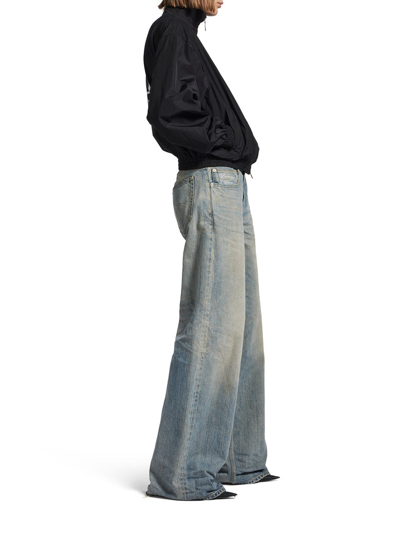 Balenciaga Women Organic Cotton Denim Wide-Leg Baggy Trousers BALENCIAGA