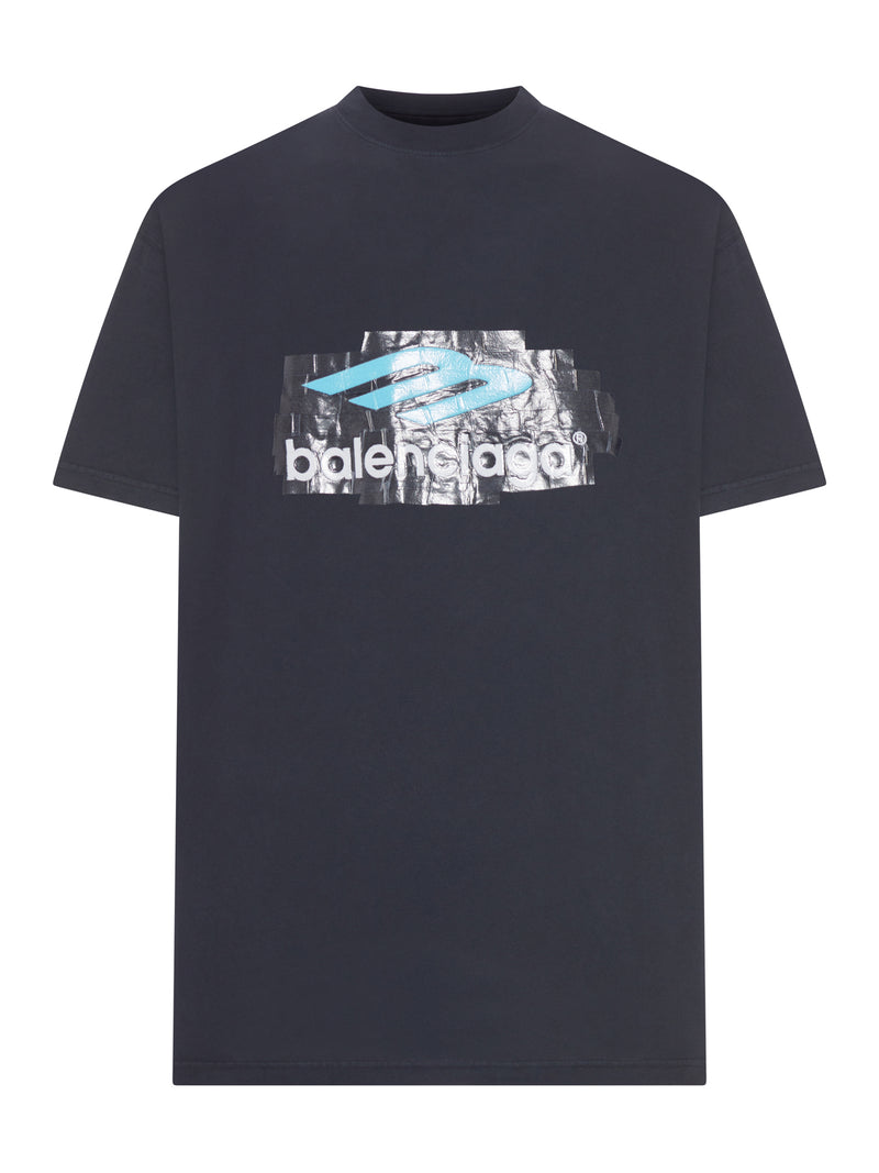 Balenciaga Men T-Shirt Oversized Washed 3B Taped Dry BALENCIAGA