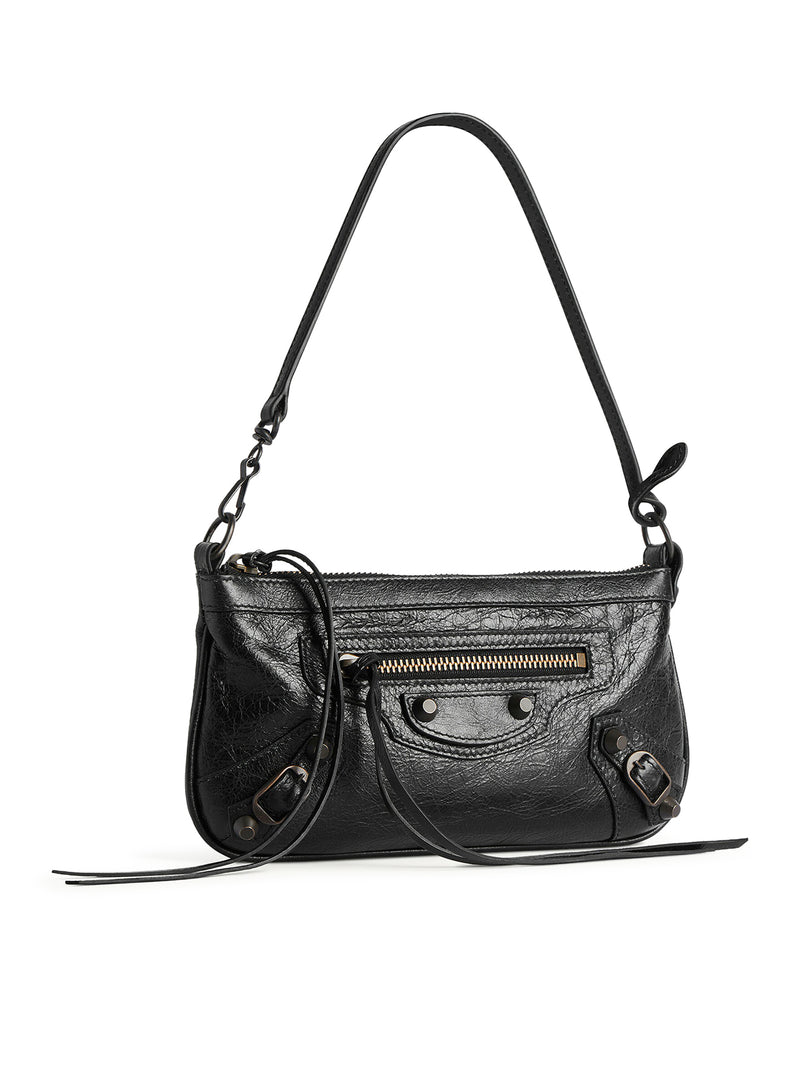 Balenciaga Women Le City Clutch With Shoulder Strap In Arena Lambskin BALENCIAGA
