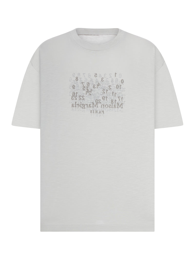 Maison Margiela Men Cotton T-Shirt With Tone-On-Tone Lettering Print MAISON MARGIELA
