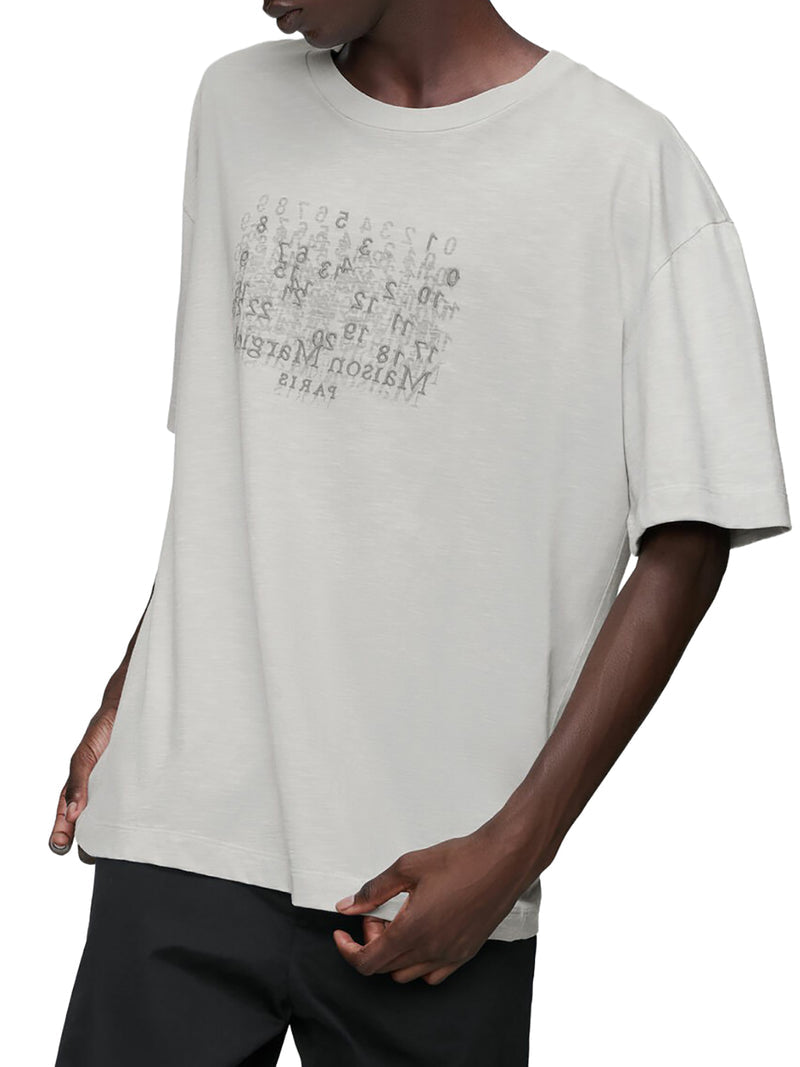 Maison Margiela Men Cotton T-Shirt With Tone-On-Tone Lettering Print MAISON MARGIELA