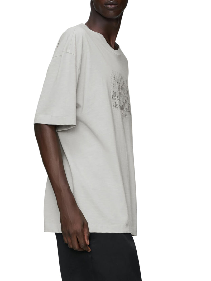 Maison Margiela Men Cotton T-Shirt With Tone-On-Tone Lettering Print MAISON MARGIELA