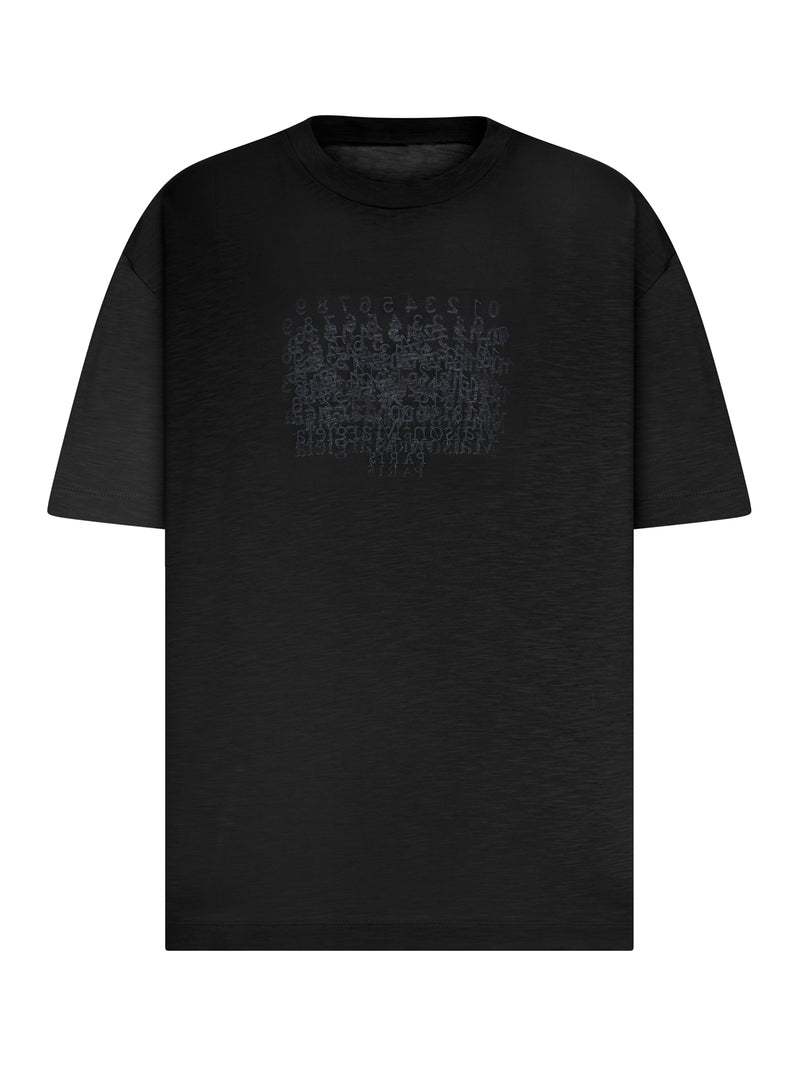 Maison Margiela Men Cotton T-Shirt With Tone-On-Tone Lettering Print MAISON MARGIELA