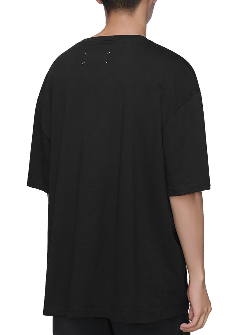 Maison Margiela Men Cotton T-Shirt With Tone-On-Tone Lettering Print MAISON MARGIELA