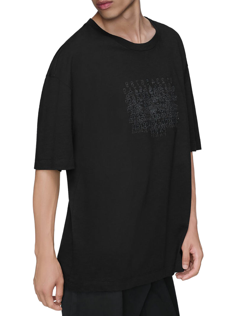 Maison Margiela Men Cotton T-Shirt With Tone-On-Tone Lettering Print MAISON MARGIELA