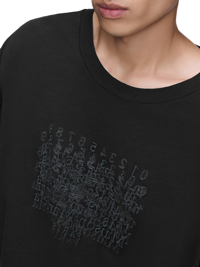 Maison Margiela Men Cotton T-Shirt With Tone-On-Tone Lettering Print MAISON MARGIELA