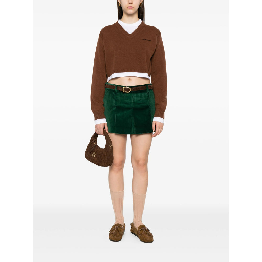 Miu Miu Green Skirts - Pleated Skirts Women.