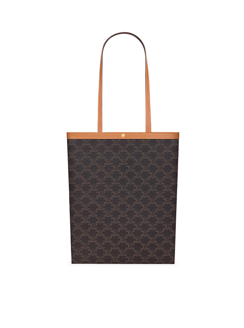 Celine Women Medium Flat Shopper In Triomphe Fabric CELINE