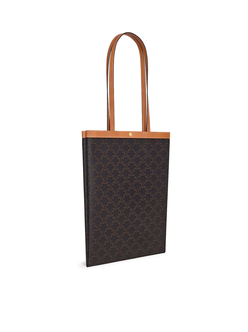 Celine Women Medium Flat Shopper In Triomphe Fabric CELINE