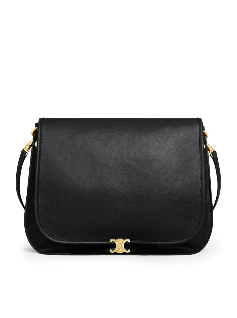 Celine Women Triomphe Soft Saddlebag In Soft Polished Calfskin