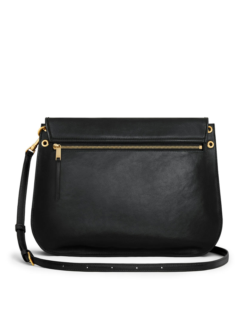 Celine Women Triomphe Soft Saddlebag In Soft Polished Calfskin