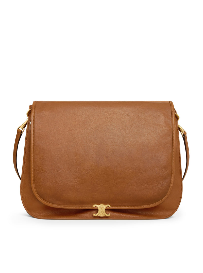 Celine Women Triomphe Soft Saddlebag In Soft Polished Calfskin CELINE