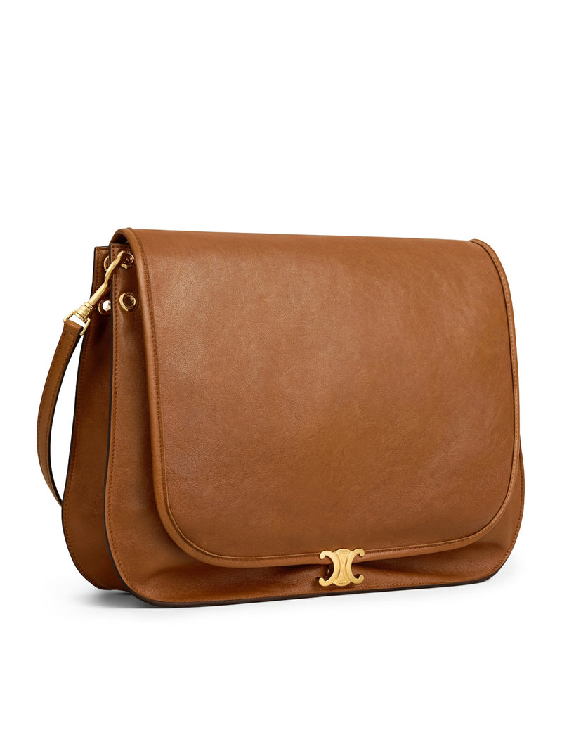Celine Women Triomphe Soft Saddlebag In Soft Polished Calfskin CELINE