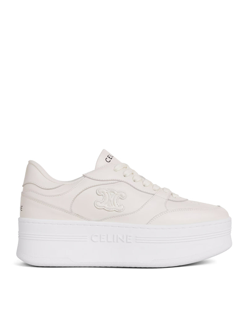 Celine Women Block Sneakers With Wedge And Triomphe Application In Calfskin Leather CELINE