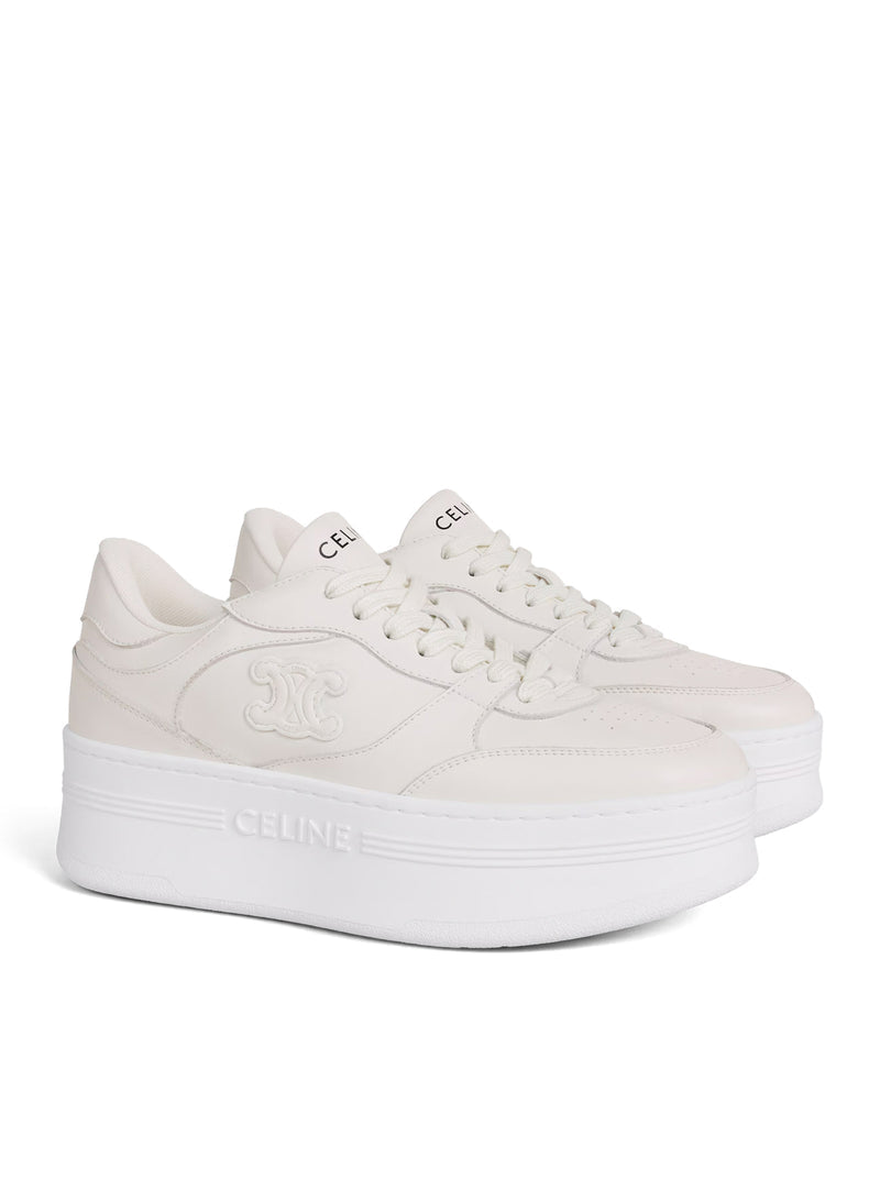 Celine Women Block Sneakers With Wedge And Triomphe Application In Calfskin Leather CELINE