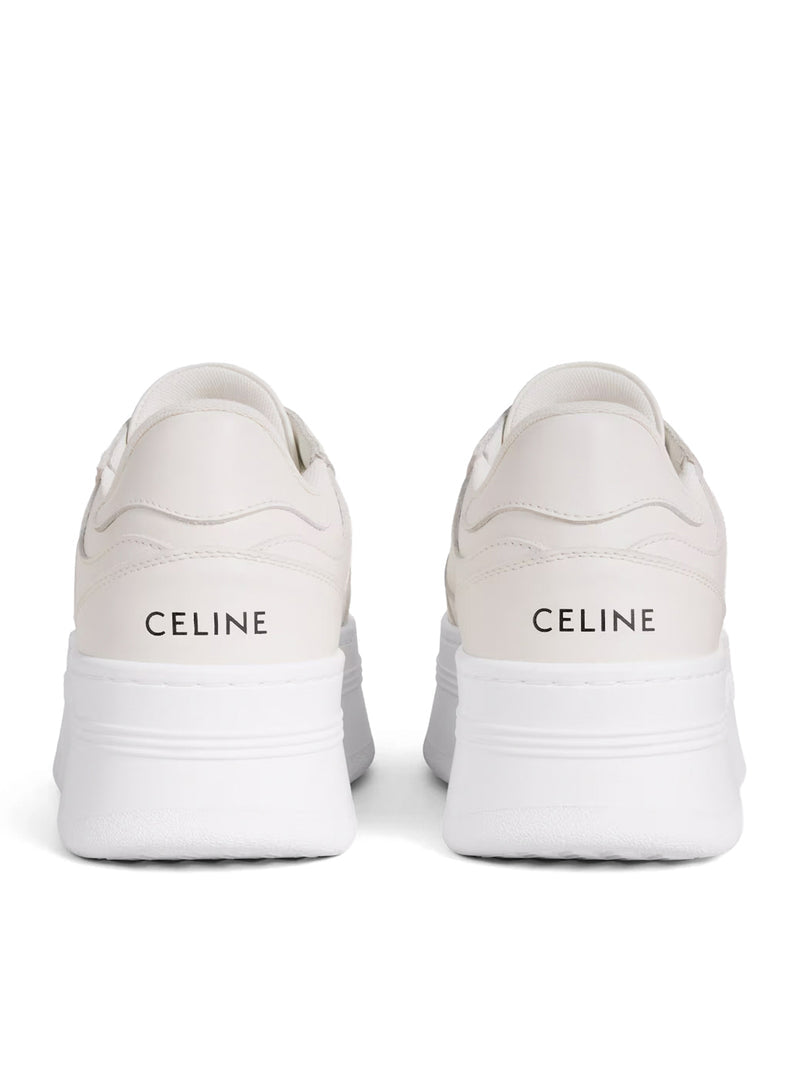 Celine Women Block Sneakers With Wedge And Triomphe Application In Calfskin Leather CELINE